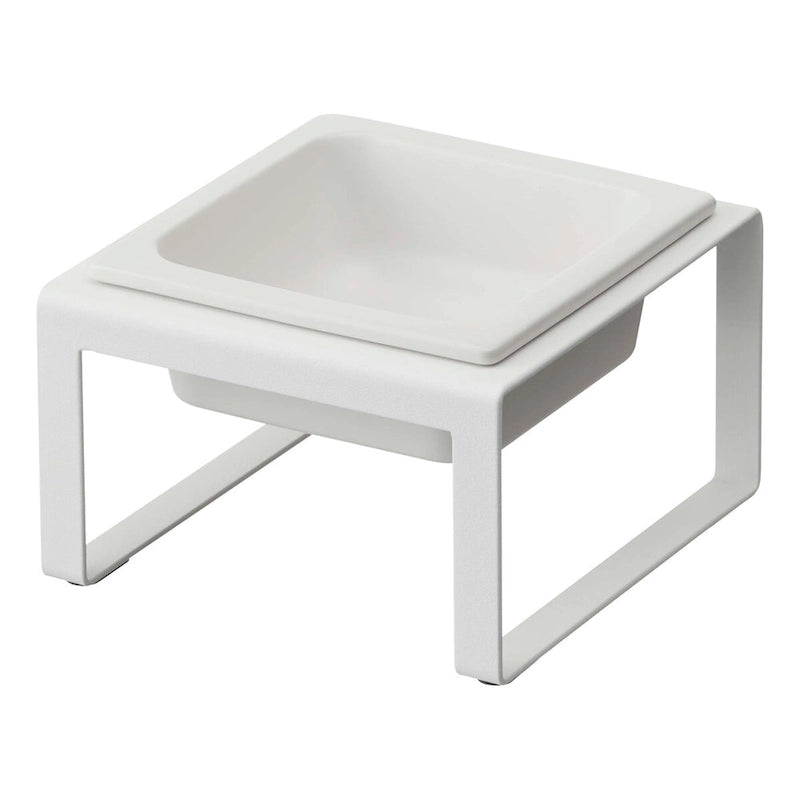 Gamelle individuelle pour animaux de compagnie - Deux styles, acier et céramique, haute, 1,25 L - 15,5 x 15 x 10 cm