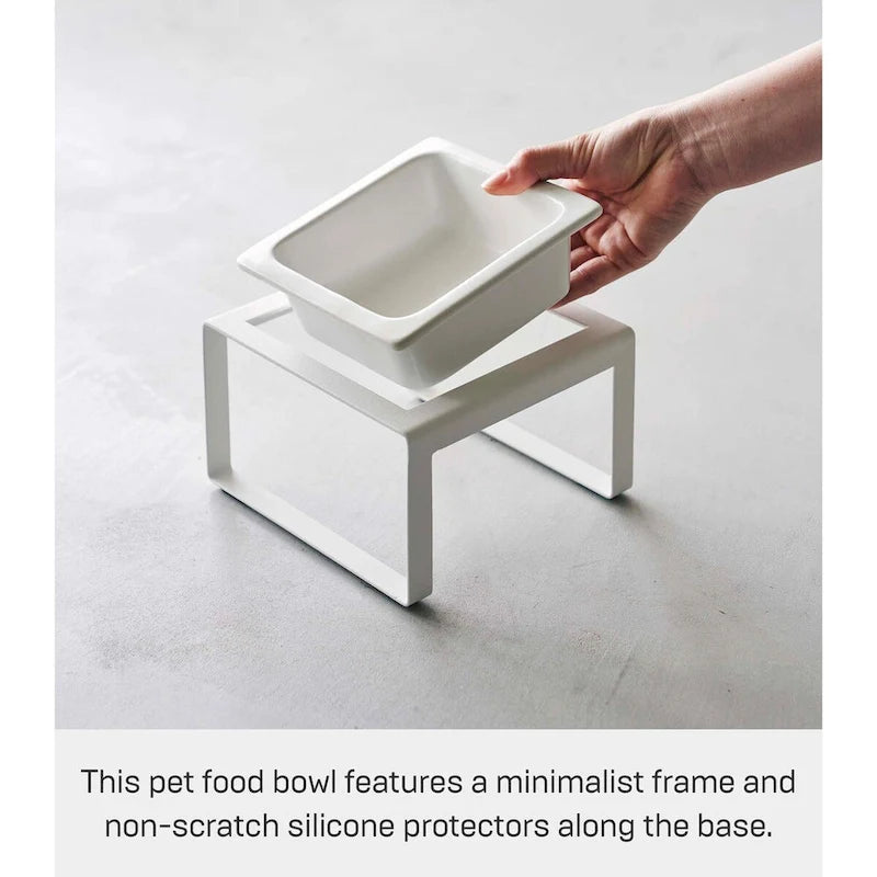 Gamelle individuelle pour animaux de compagnie - Deux styles, acier et céramique, haute, 1,25 L - 15,5 x 15 x 10 cm