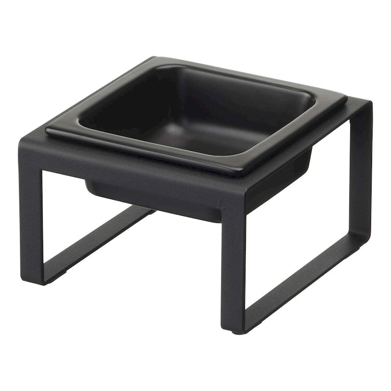 Gamelle individuelle pour animaux de compagnie - Deux styles, acier et céramique, haute, 1,25 L - 15,5 x 15 x 10 cm