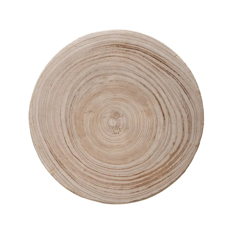 Tabouret sculpté en bois de paulownia