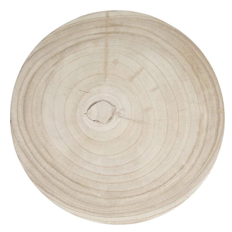Tabouret sculpté en bois de paulownia