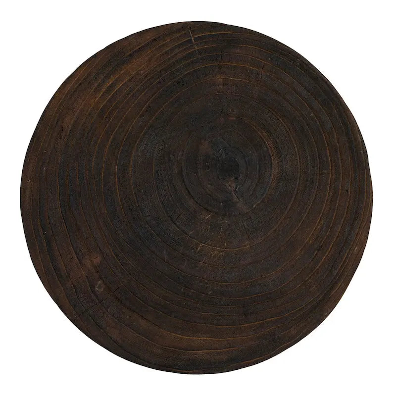 Tabouret sculpté en bois de paulownia