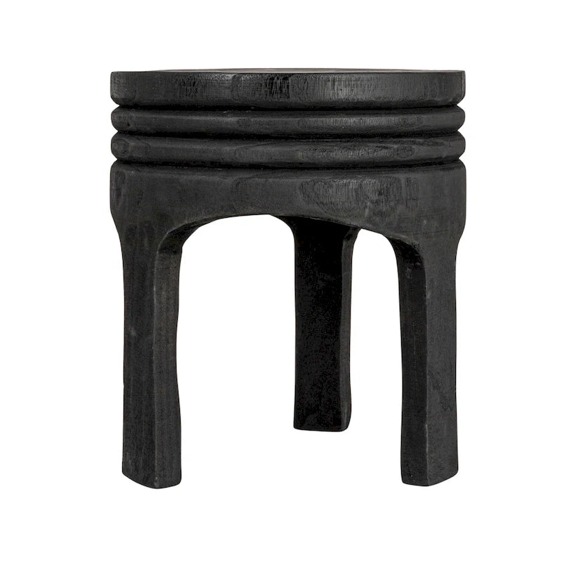 Tabouret sculpté en bois de paulownia