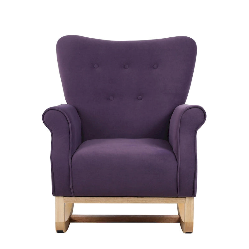 Fauteuil à bascule à dossier haut et capitonné