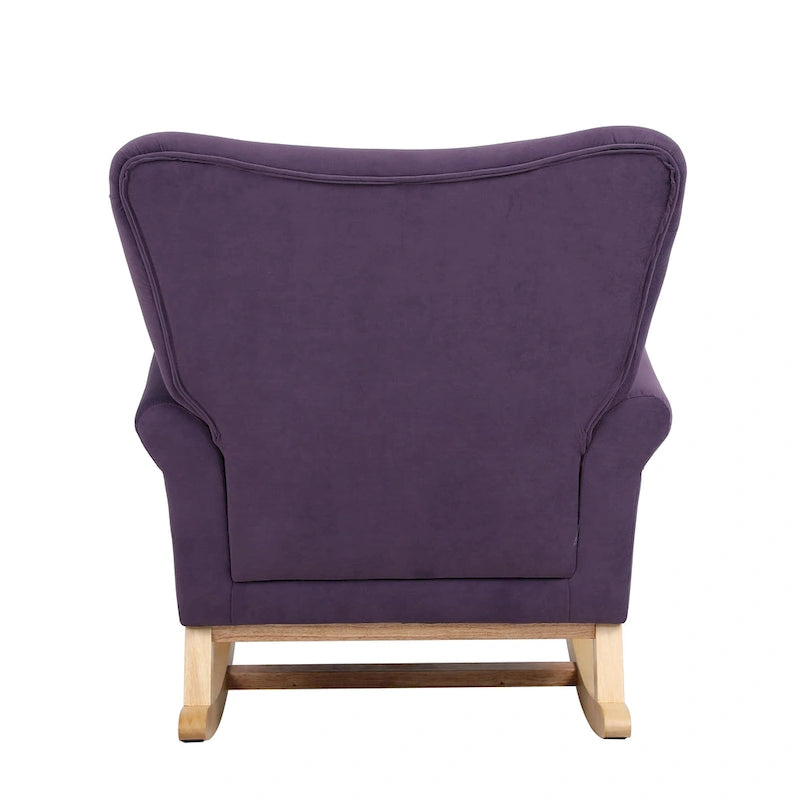 Fauteuil à bascule à dossier haut et capitonné