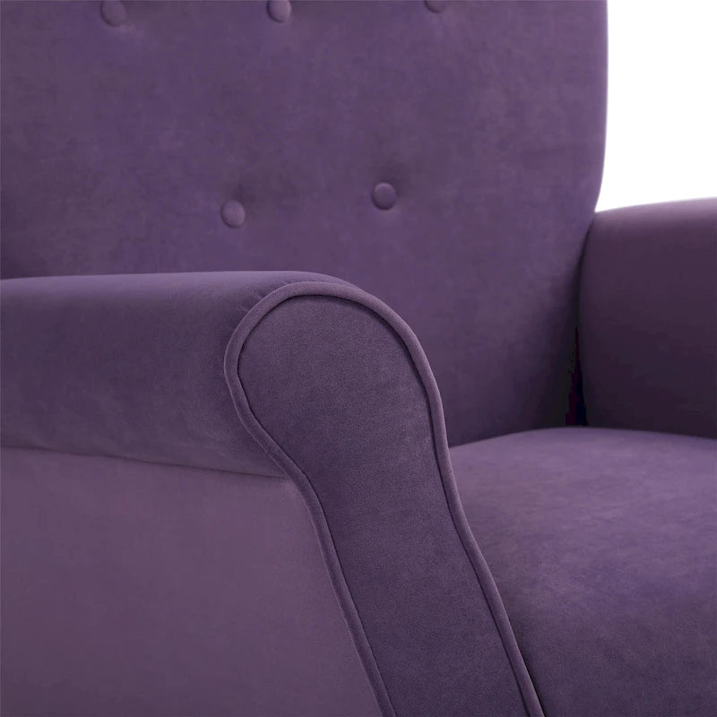Fauteuil à bascule à dossier haut et capitonné