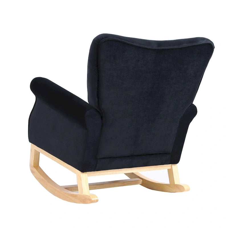Fauteuil à bascule à dossier haut et capitonné