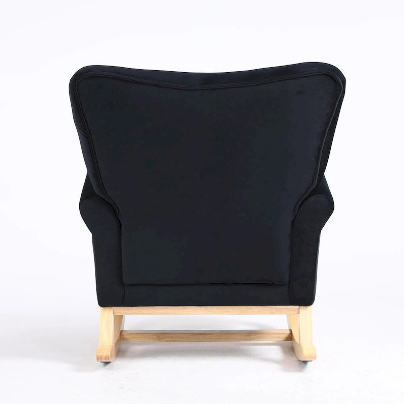 Fauteuil à bascule à dossier haut et capitonné
