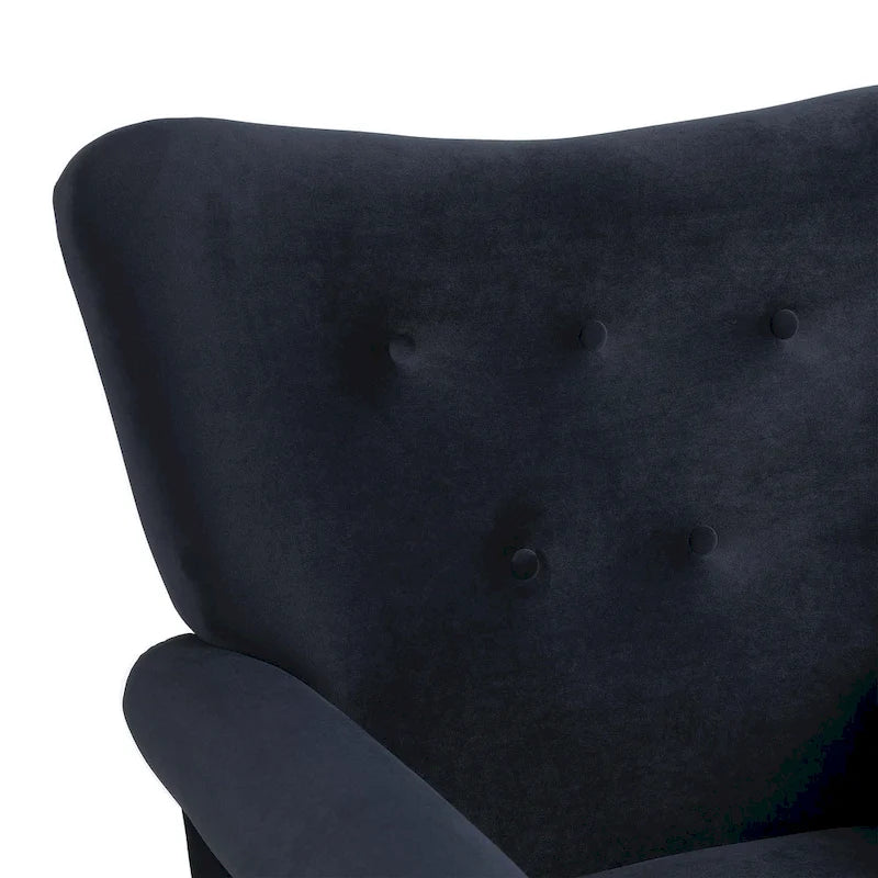 Fauteuil à bascule à dossier haut et capitonné