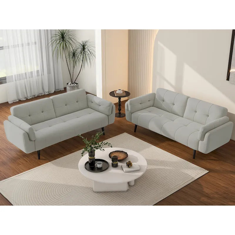 Canapé-lit convertible futon 2 places inclinable et ajustable