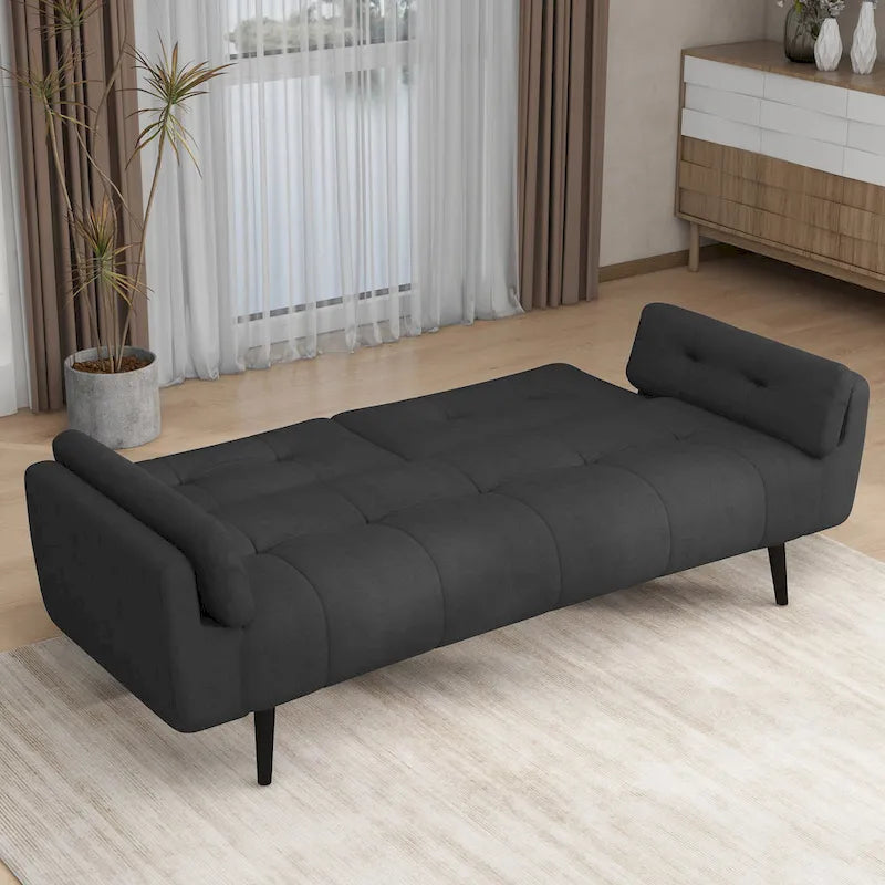 Canapé-lit convertible futon 2 places inclinable et ajustable