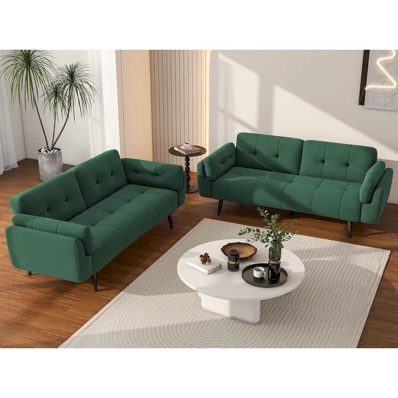 Canapé-lit convertible futon 2 places inclinable et ajustable