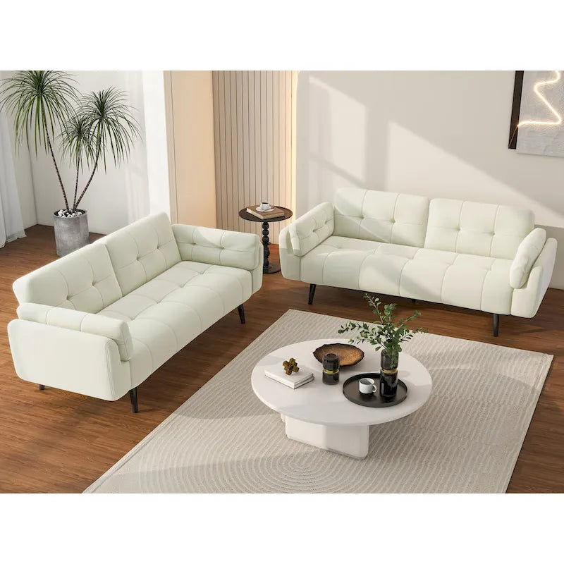 Canapé-lit convertible futon 2 places inclinable et ajustable