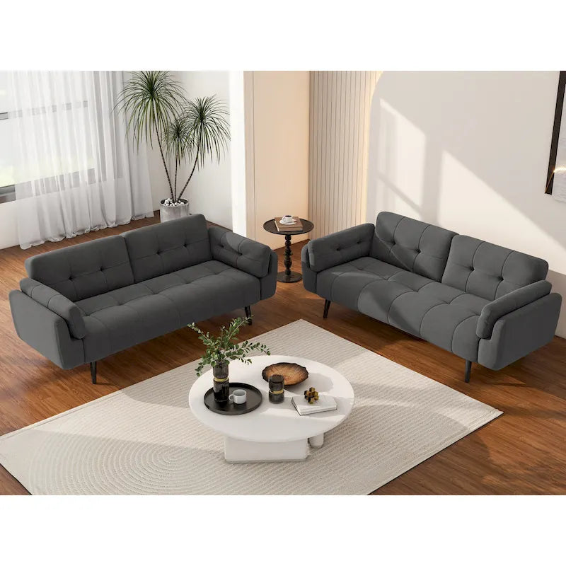 Canapé-lit convertible futon 2 places inclinable et ajustable