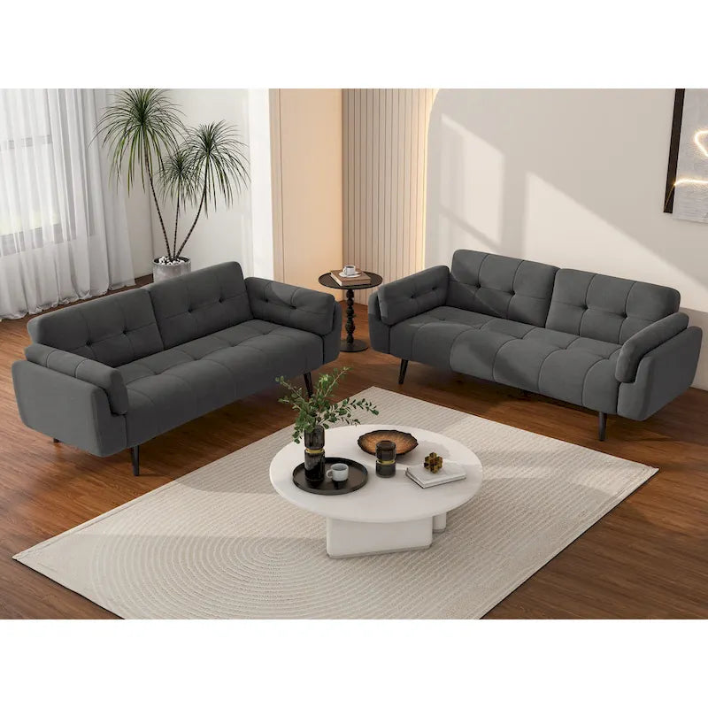Canapé-lit convertible futon 2 places inclinable et ajustable