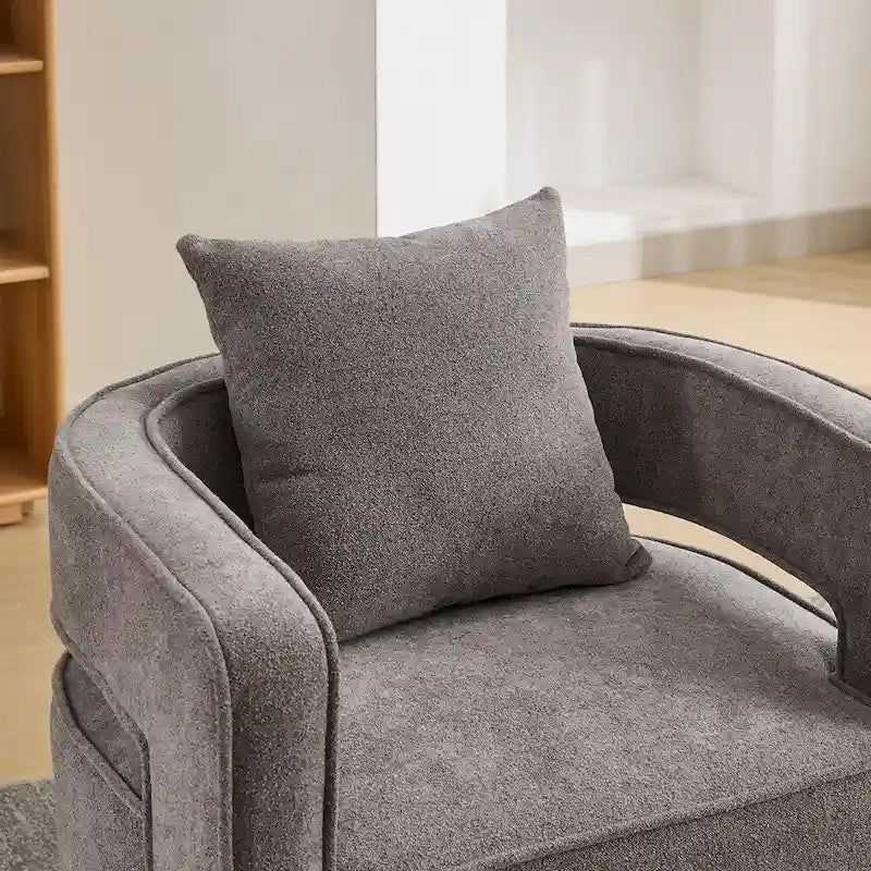 Fauteuil pivotant d'appoint à dossier ouvert 29,1W avec base patinée