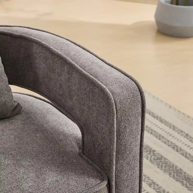 Fauteuil pivotant d'appoint à dossier ouvert 29,1W avec base patinée