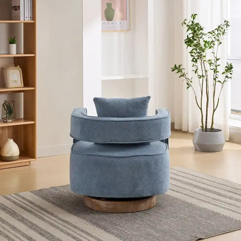 Fauteuil pivotant d'appoint à dossier ouvert 29,1W avec base patinée