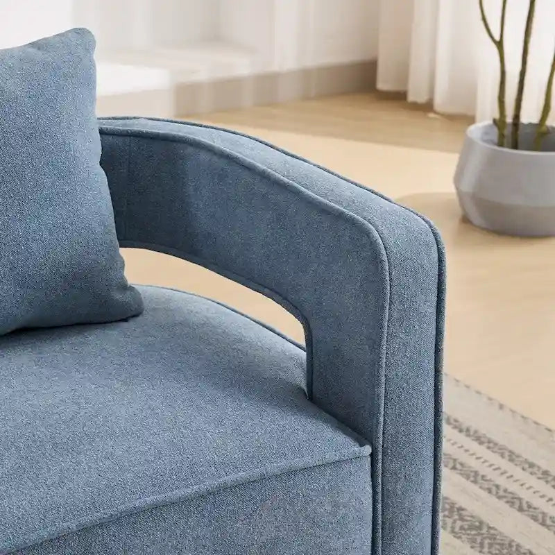 Fauteuil pivotant d'appoint à dossier ouvert 29,1W avec base patinée