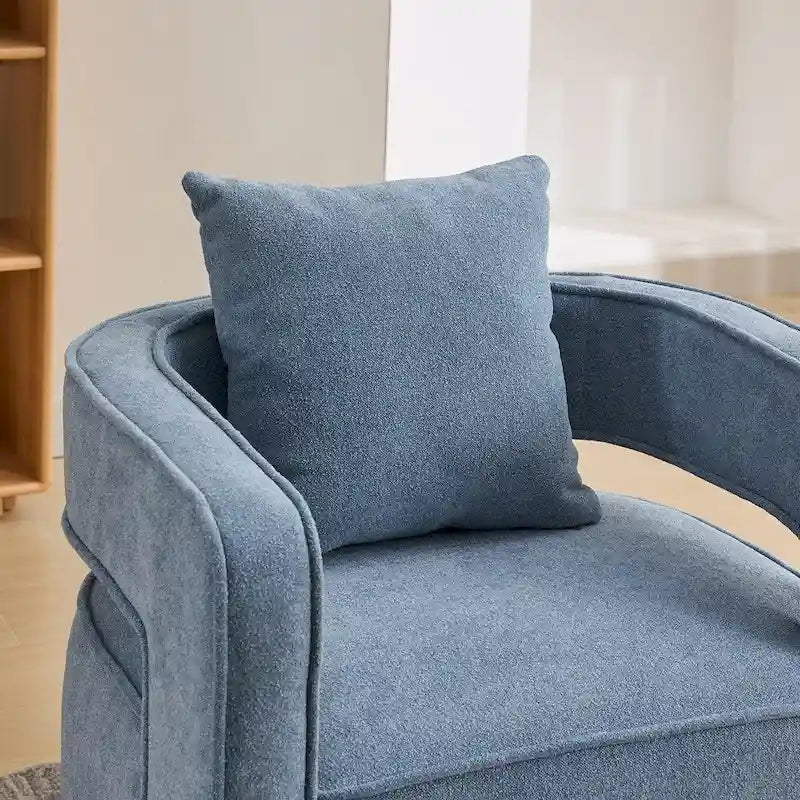 Fauteuil pivotant d'appoint à dossier ouvert 29,1W avec base patinée