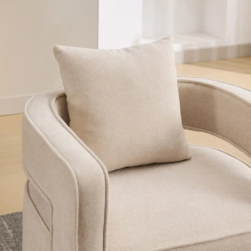 Fauteuil pivotant d'appoint à dossier ouvert 29,1W avec base patinée