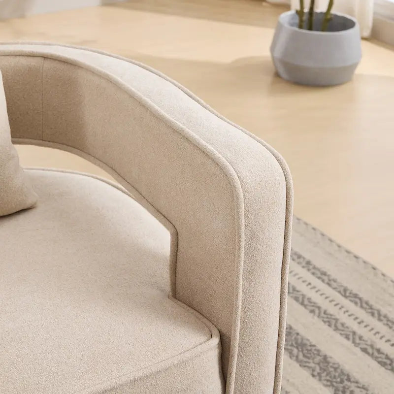 Fauteuil pivotant d'appoint à dossier ouvert 29,1W avec base patinée