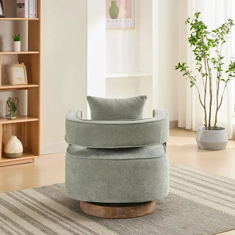 Fauteuil pivotant d'appoint à dossier ouvert 29,1W avec base patinée