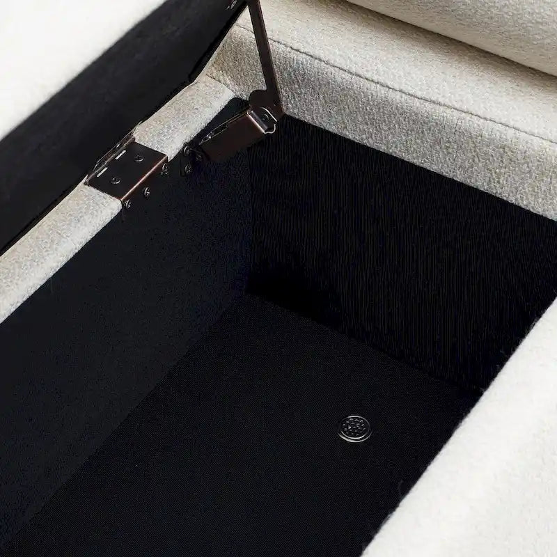 Banc de rangement capitonné en velours avec accoudoirs cylindriques