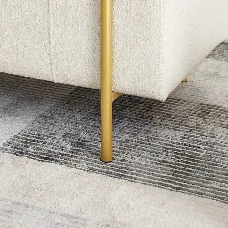 Banc de rangement capitonné en velours avec accoudoirs cylindriques