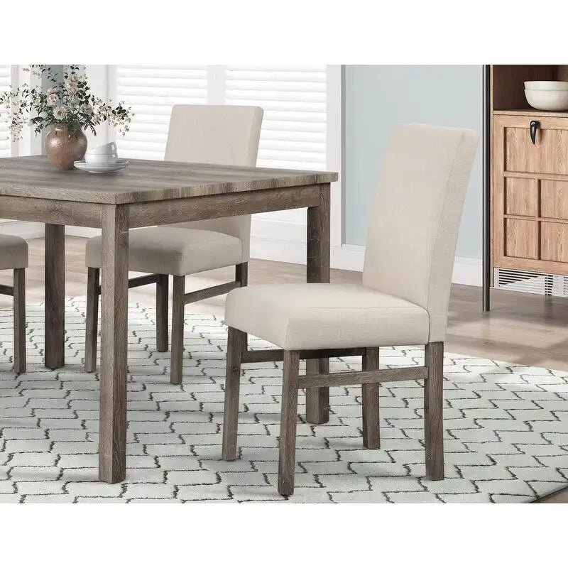 Chaises d'appoint rustiques rembourrées en lin (lot de 2)