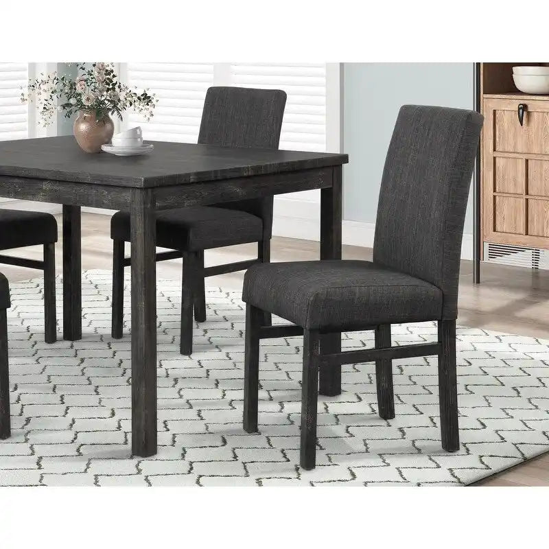 Chaises d'appoint rustiques rembourrées en lin (lot de 2)