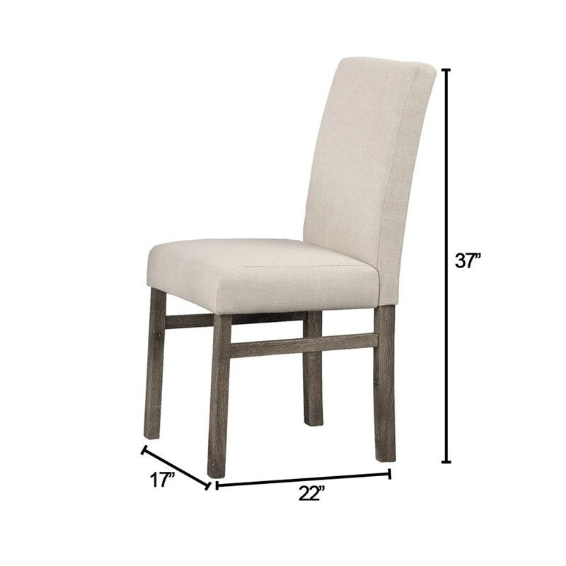 Chaises d'appoint rustiques rembourrées en lin (lot de 2)
