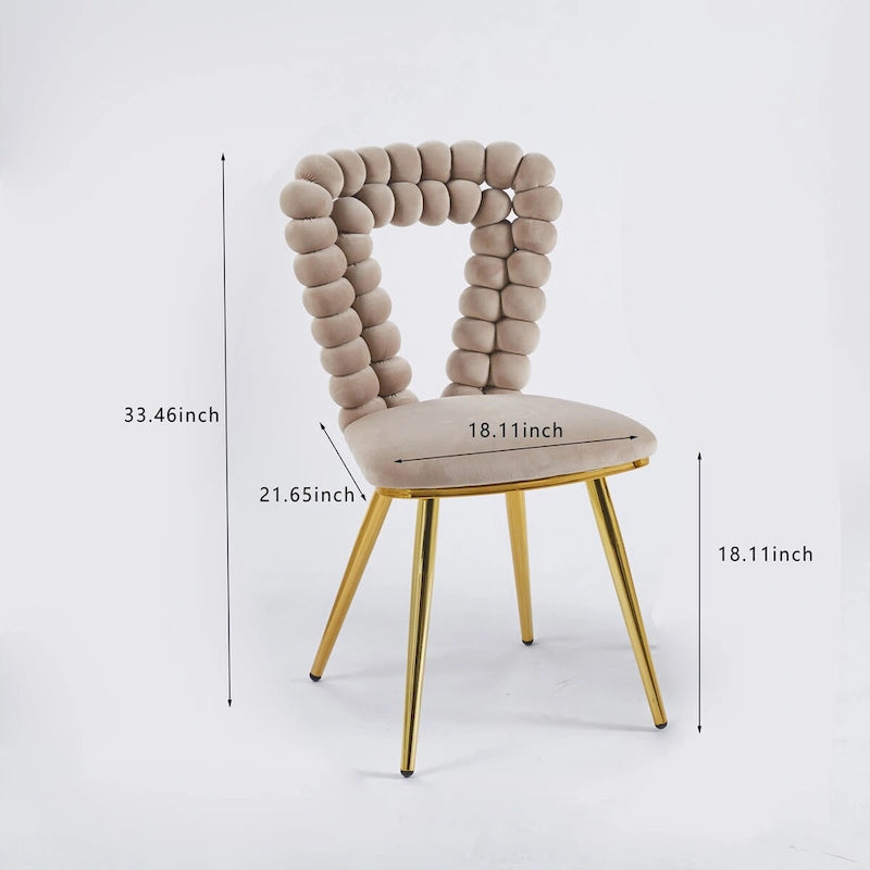 Lot de 4 chaises modernes avec pieds en tube de fer, coussins moelleux et dossier confortable, idéales pour salle à manger et salon
