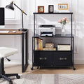 Meuble de classement latéral mobile support d'imprimante roulant avec 3 étagères de rangement ouvertes - 40 P x 80 L x 110 H cm