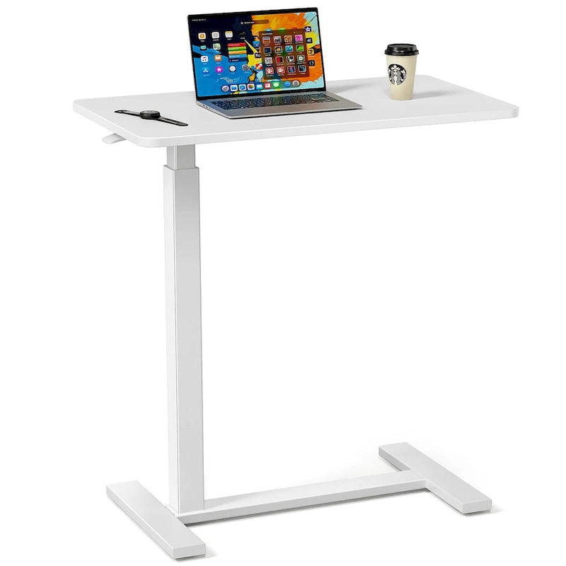 Bureau d'ordinateur mobile réglable, bureau debout mobile, bureau relevable avec roulettes verrouillables, bureaux portables en forme de L
