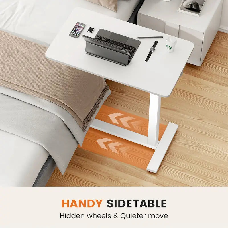 Bureau d'ordinateur mobile réglable, bureau debout mobile, bureau relevable avec roulettes verrouillables, bureaux portables en forme de L