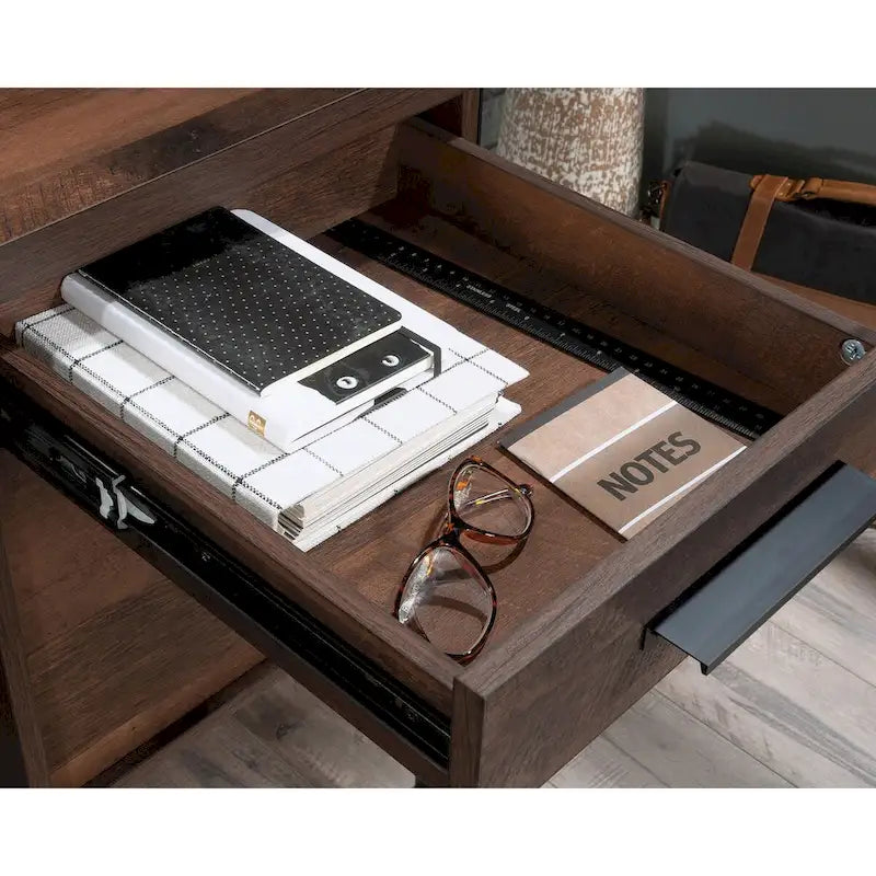 Bureau informatique avec rangement et tiroirs