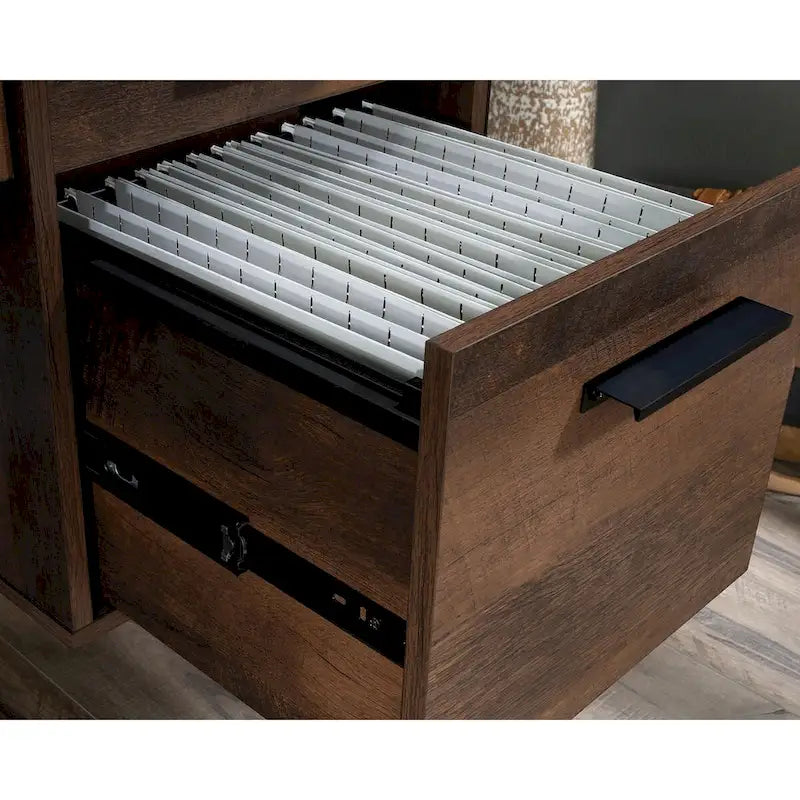 Bureau informatique avec rangement et tiroirs