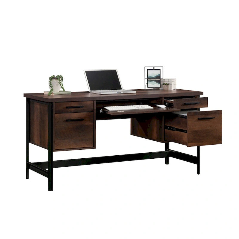 Bureau informatique avec rangement et tiroirs