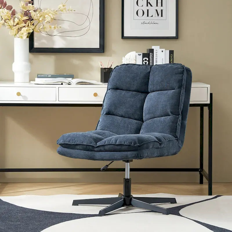 Fauteuil de bureau moderne sans accoudoirs - capitonné, pivotant à 360°, rembourré