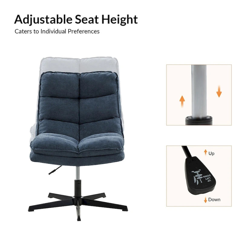 Fauteuil de bureau moderne sans accoudoirs - capitonné, pivotant à 360°, rembourré