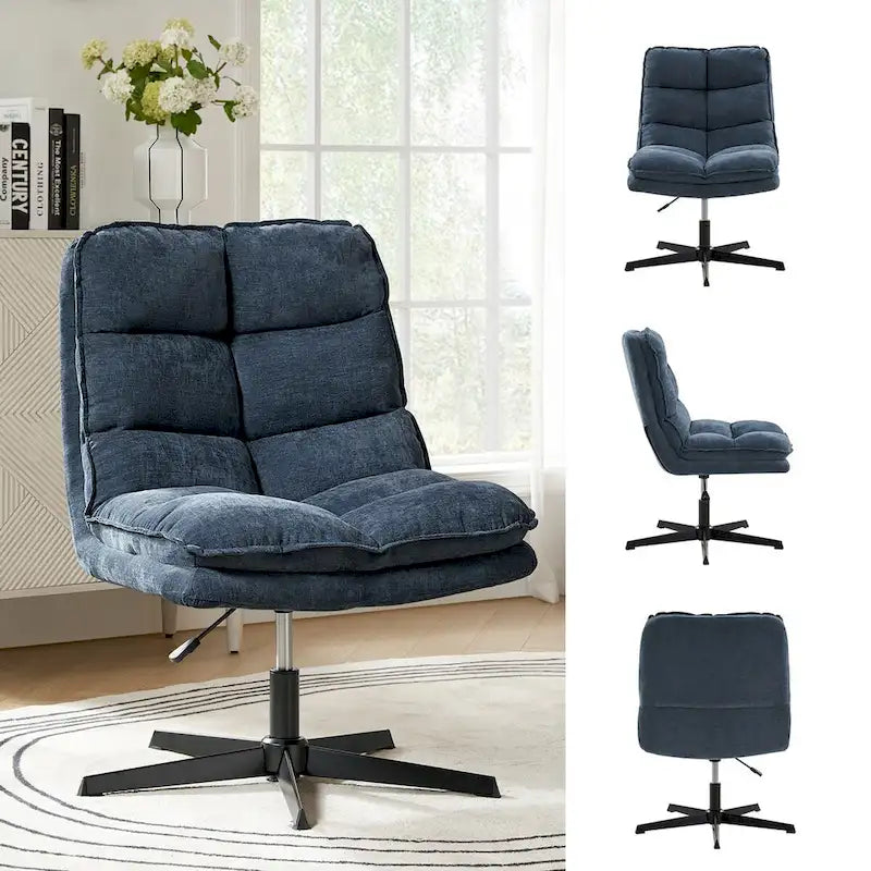 Fauteuil de bureau moderne sans accoudoirs - capitonné, pivotant à 360°, rembourré