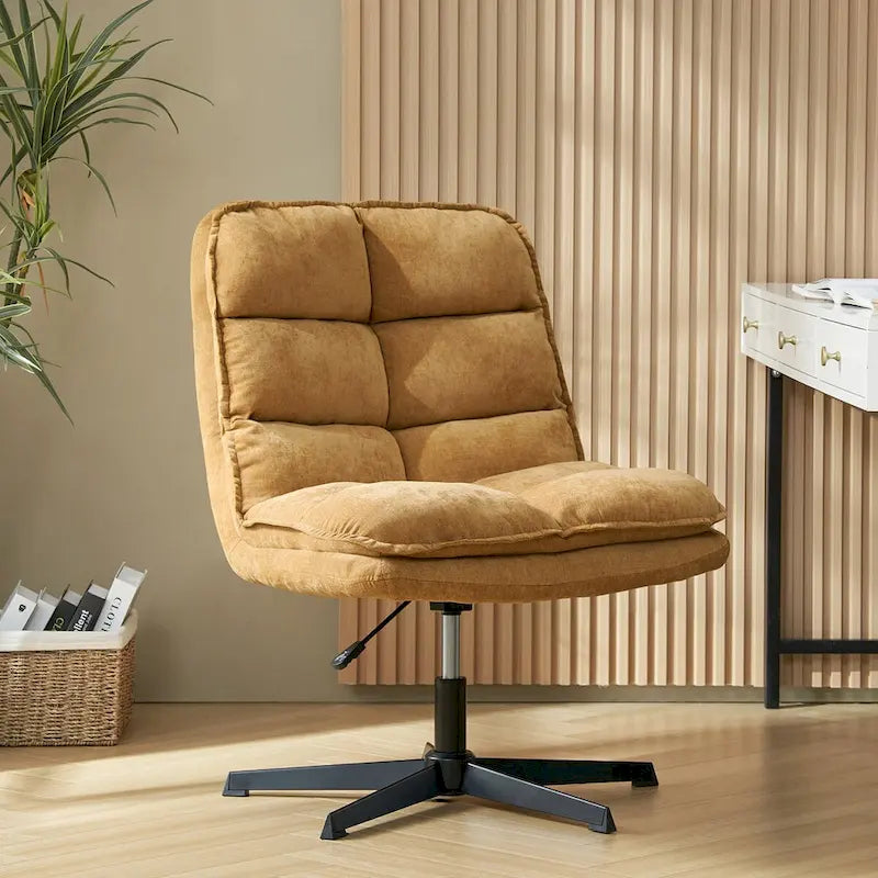 Fauteuil de bureau moderne sans accoudoirs - capitonné, pivotant à 360°, rembourré