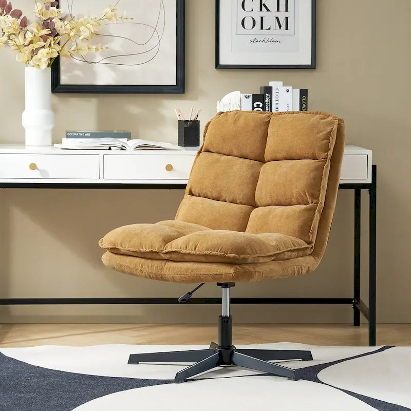 Fauteuil de bureau moderne sans accoudoirs - capitonné, pivotant à 360°, rembourré
