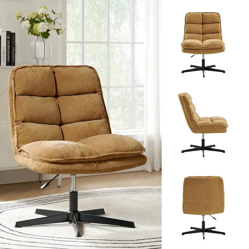 Fauteuil de bureau moderne sans accoudoirs - capitonné, pivotant à 360°, rembourré