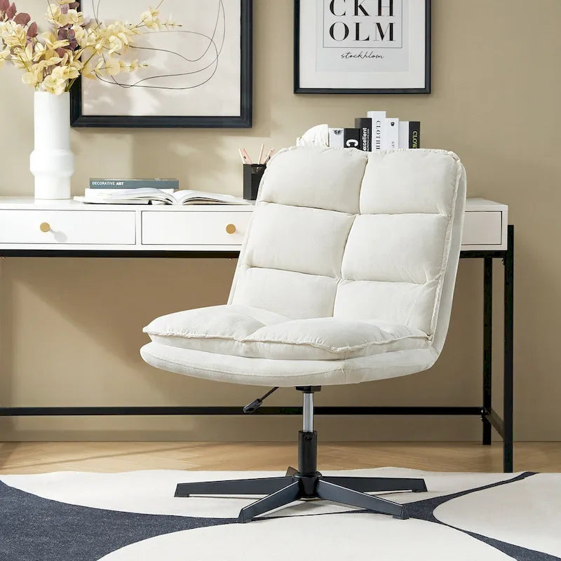 Fauteuil de bureau moderne sans accoudoirs - capitonné, pivotant à 360°, rembourré