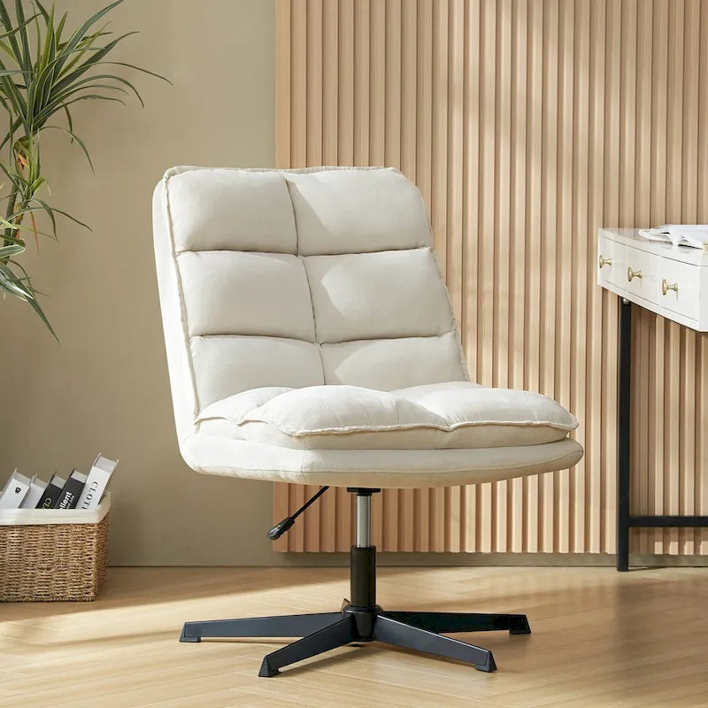 Fauteuil de bureau moderne sans accoudoirs - capitonné, pivotant à 360°, rembourré