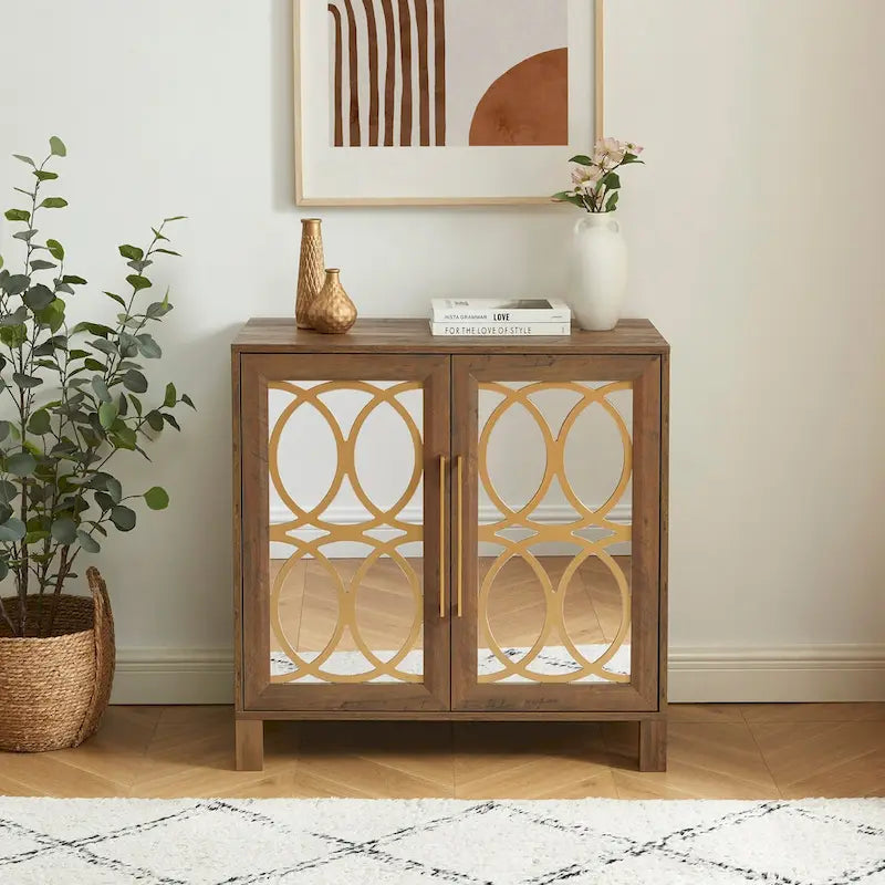 Meuble d'appoint en bois 31.1 H x 32.3 L