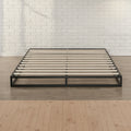 Full size 6-inch Low Profile Metal Platform Bed Frame with Wooden Slats