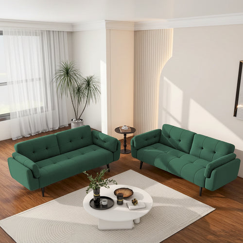 2Set Futon Convertible Sofa Bed Adjustable Reclining Sleeper